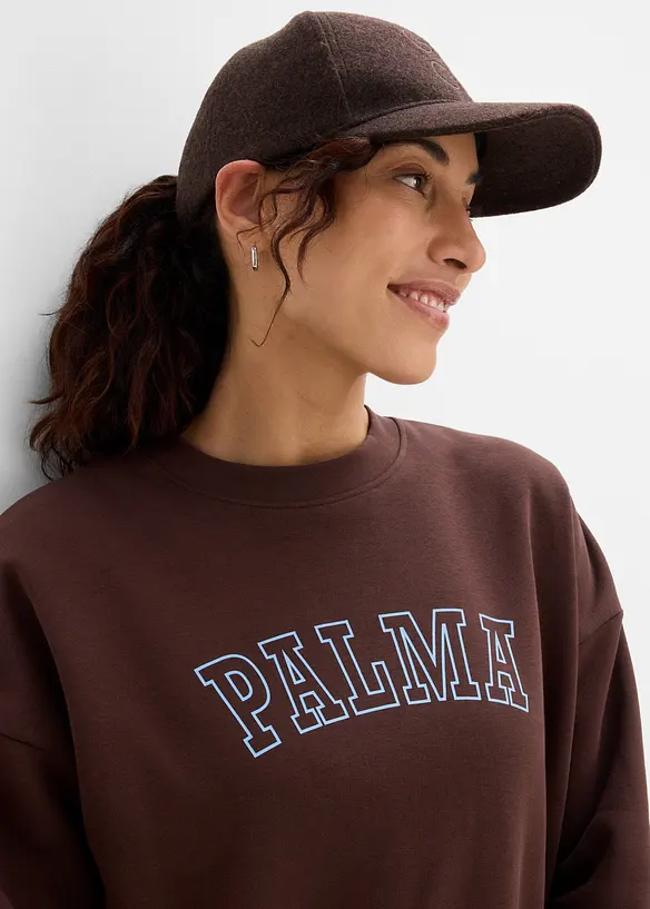 Felpa oversize in misto cotone, bonprix
