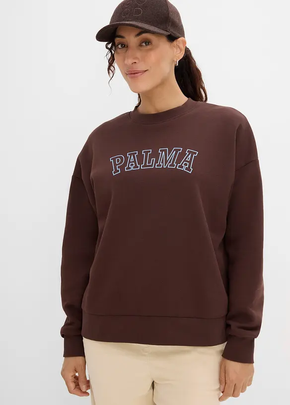 Felpa oversize in misto cotone, bonprix