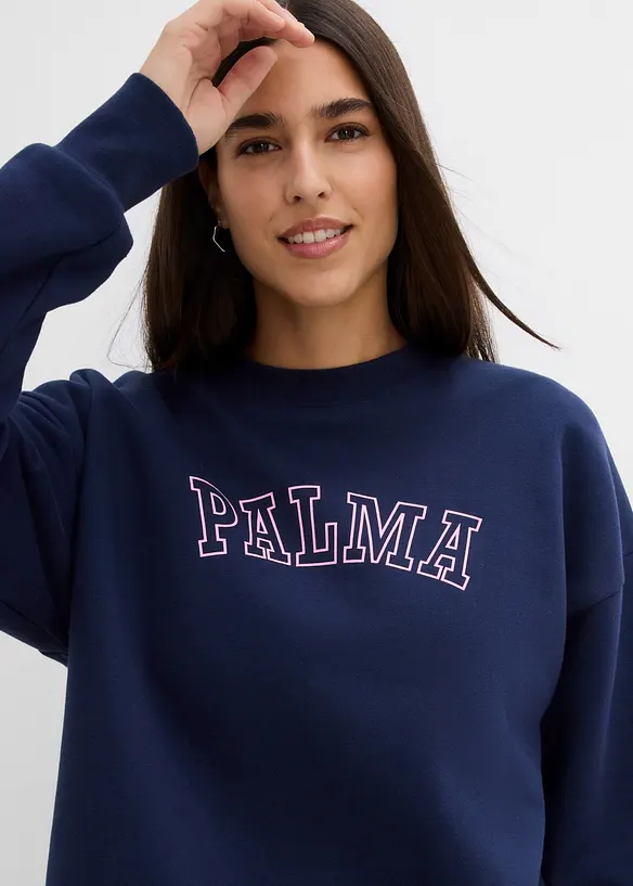 Felpa oversize in misto cotone, bonprix
