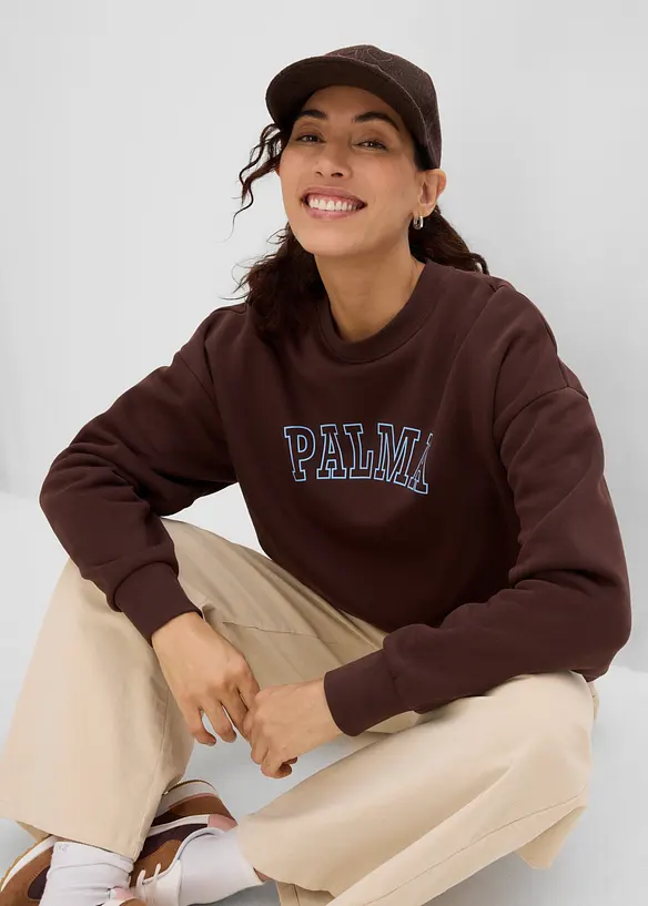 Felpa oversize in misto cotone, bonprix