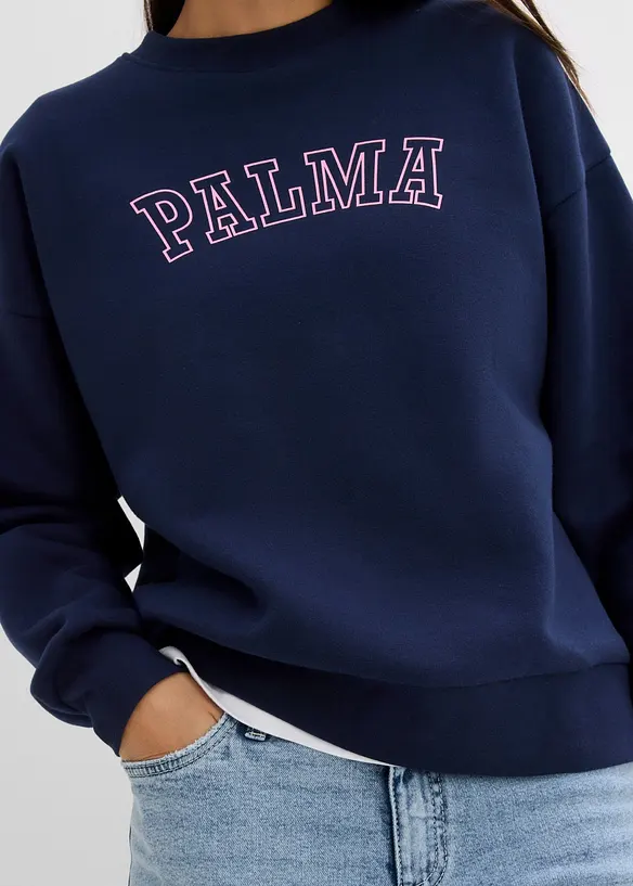 Felpa oversize in misto cotone, bonprix
