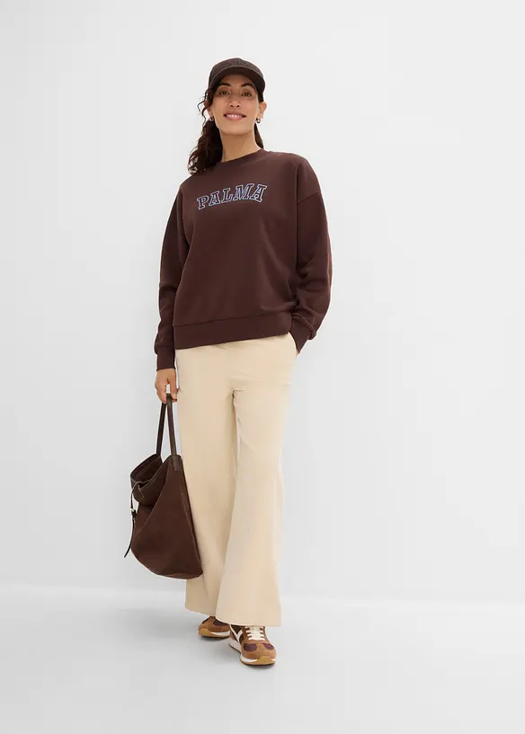 Felpa oversize in misto cotone, bonprix