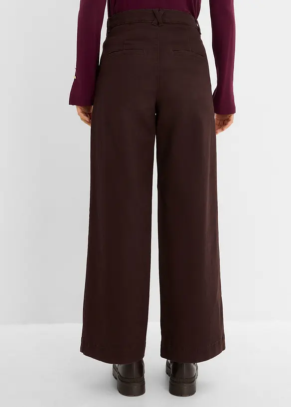 Pantaloni wide leg con pinces e vita comoda, bonprix