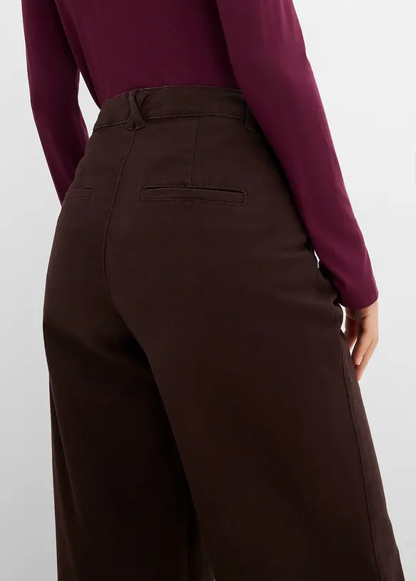 Pantaloni wide leg con pinces e vita comoda, bonprix