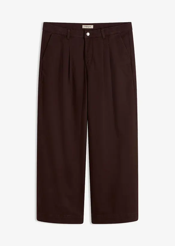 Pantaloni wide leg con pinces e vita comoda, bonprix