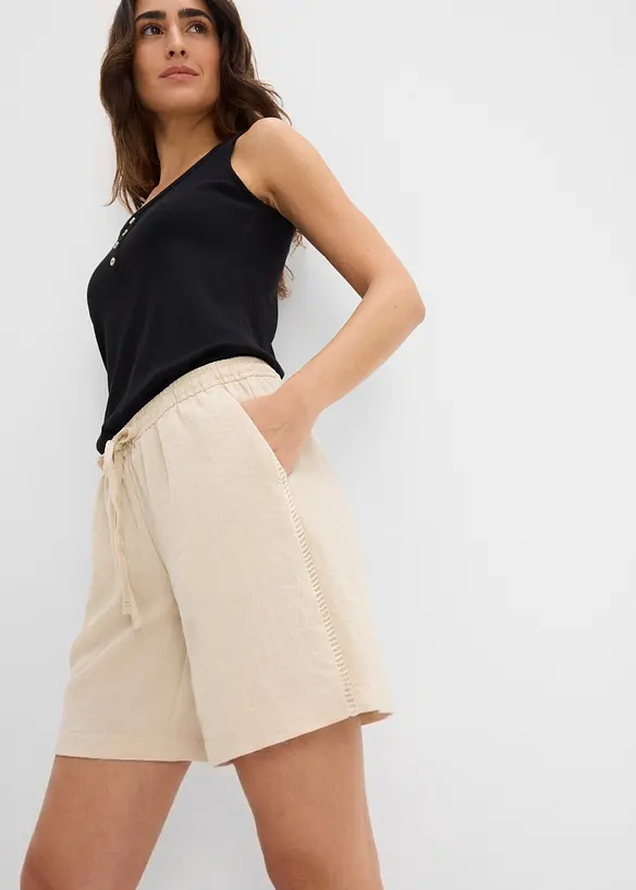 Bermuda in misto viscosa con elastico in vita, bonprix