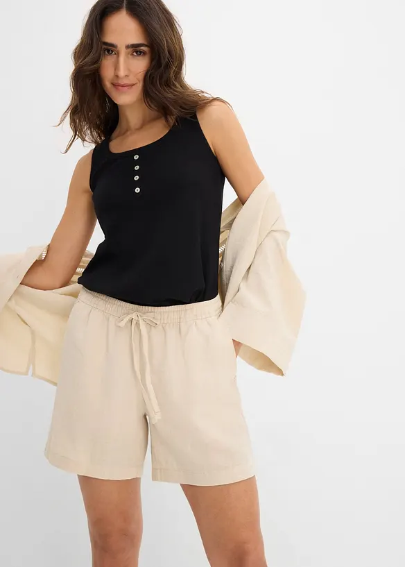 Bermuda in misto viscosa con elastico in vita, bonprix