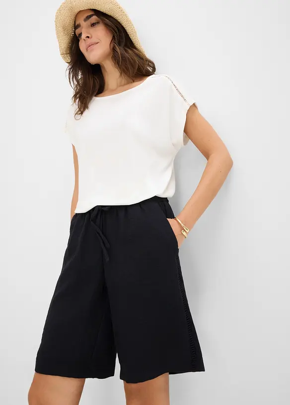Bermuda in misto viscosa con elastico in vita, bonprix