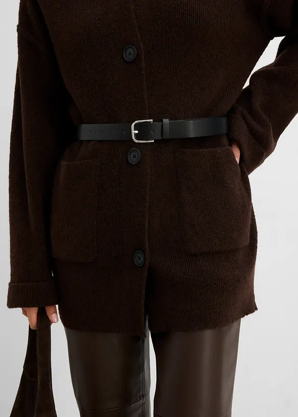 Maxi cardigan con cintura, bonprix