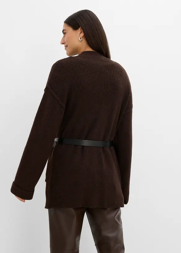 Maxi cardigan con cintura, bonprix
