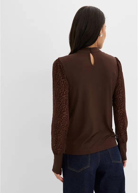Maglia a maniche lunghe in misto viscosa morbido, bonprix