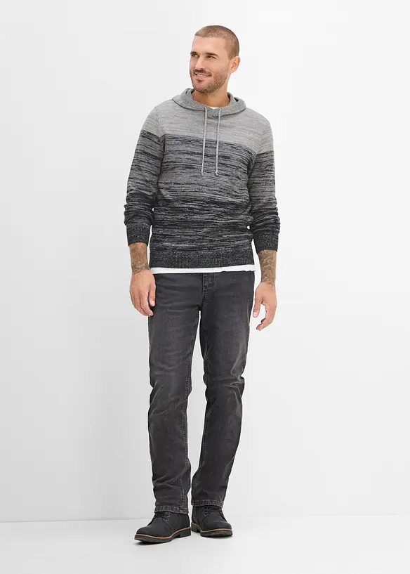 Maglione in filato fine con cappuccio, regular fit, bonprix