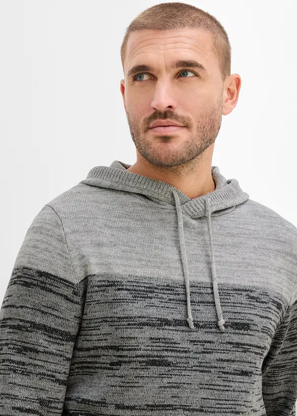 Maglione in filato fine con cappuccio, regular fit, bonprix