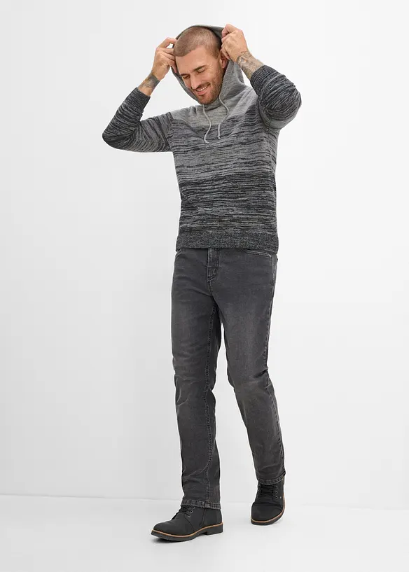 Maglione in filato fine con cappuccio, regular fit, bonprix