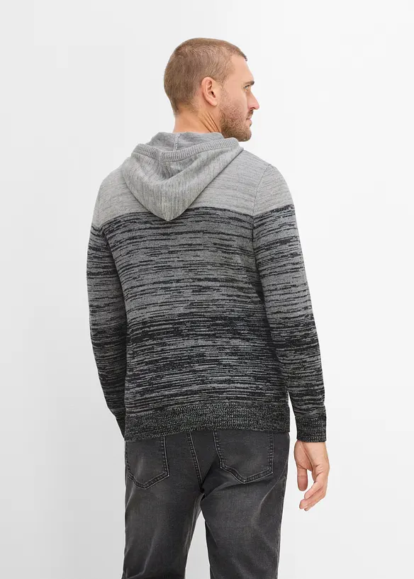 Maglione in filato fine con cappuccio, regular fit, bonprix