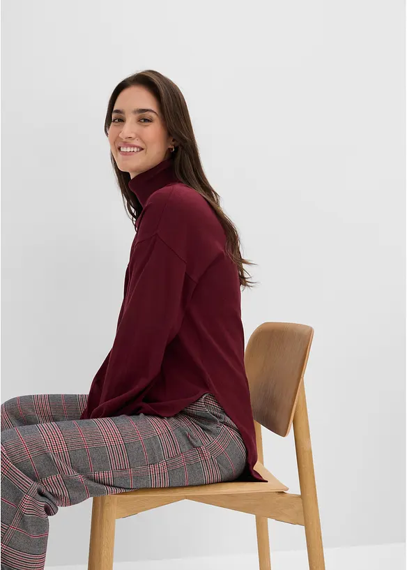 Maglione a collo alto in misto viscosa, bonprix