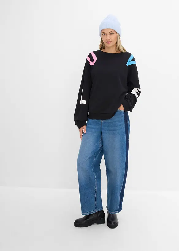 Felpa oversize in misto cotone morbido, bonprix
