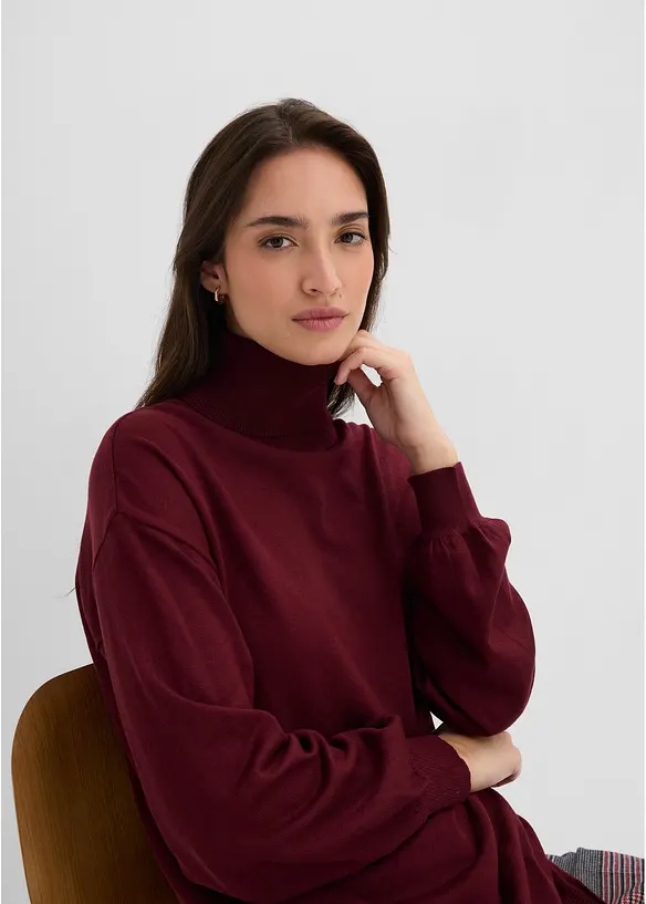 Maglione a collo alto in misto viscosa, bonprix