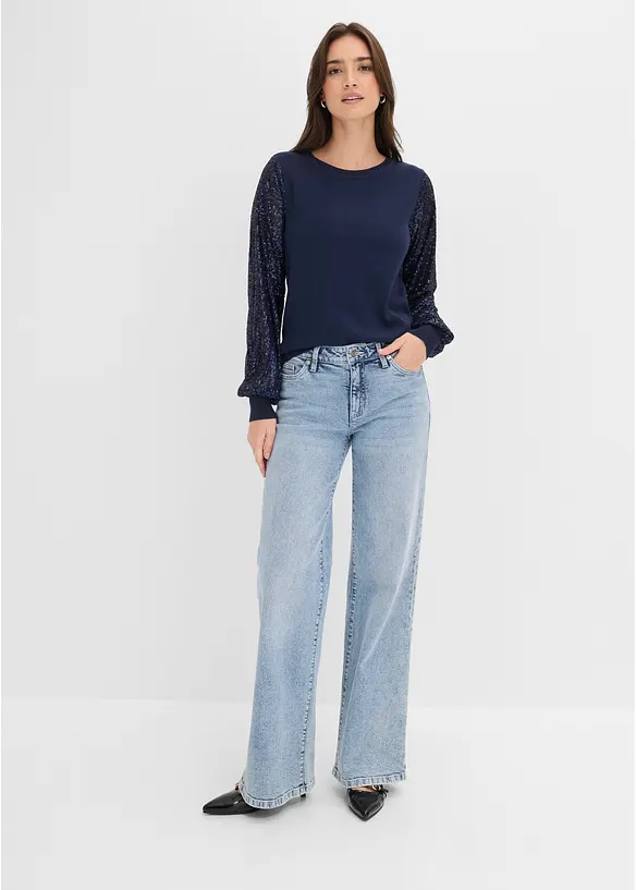 Maglione in morbido misto viscosa a filato fine, bonprix