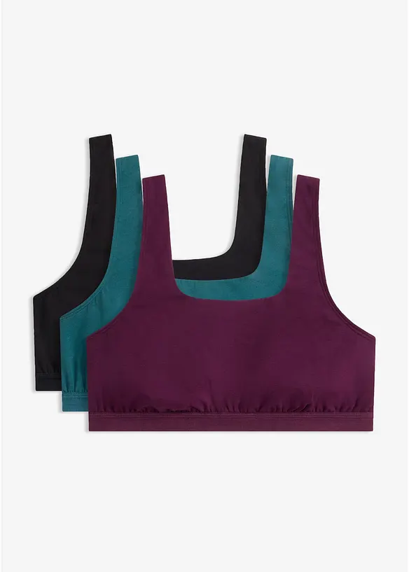 Reggiseno bustier con cotone biologico (pacco da 3), bonprix