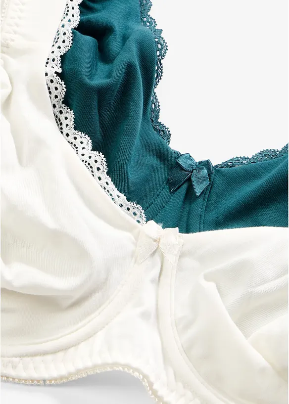 Reggiseno t-shirt minimizer con ferretto e cotone biologico (pacco da 2), bonprix