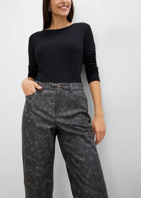 Pantaloni in similpelle effetto usato, bonprix