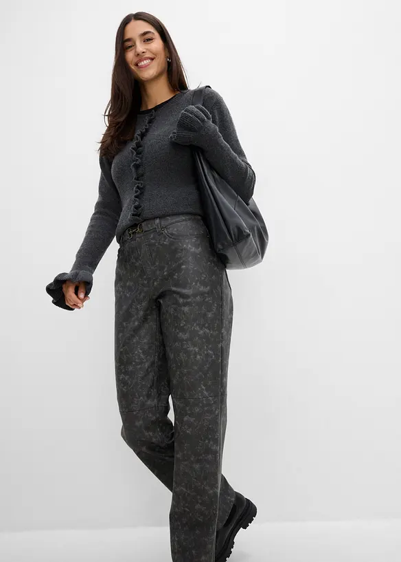 Pantaloni in similpelle effetto usato, bonprix