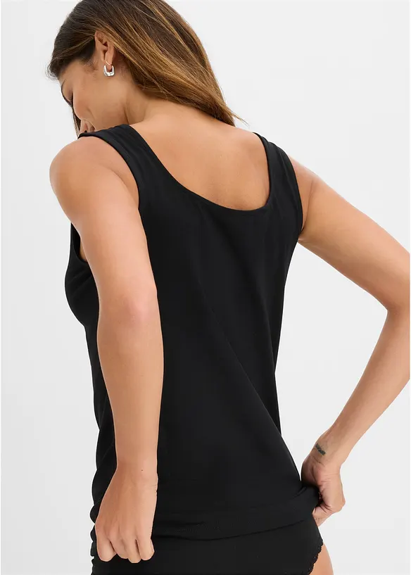 Canottiera con cotone biologico e pizzo (pacco da 2), bonprix