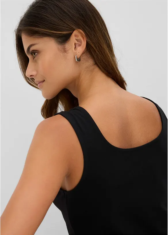 Canottiera con cotone biologico e pizzo (pacco da 2), bonprix