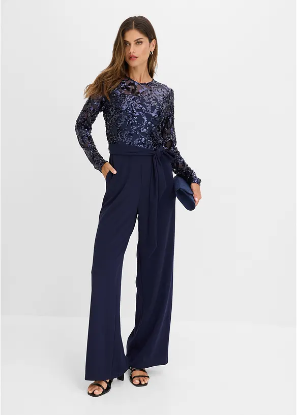 Tuta elegante con ricami e paillettes, bonprix