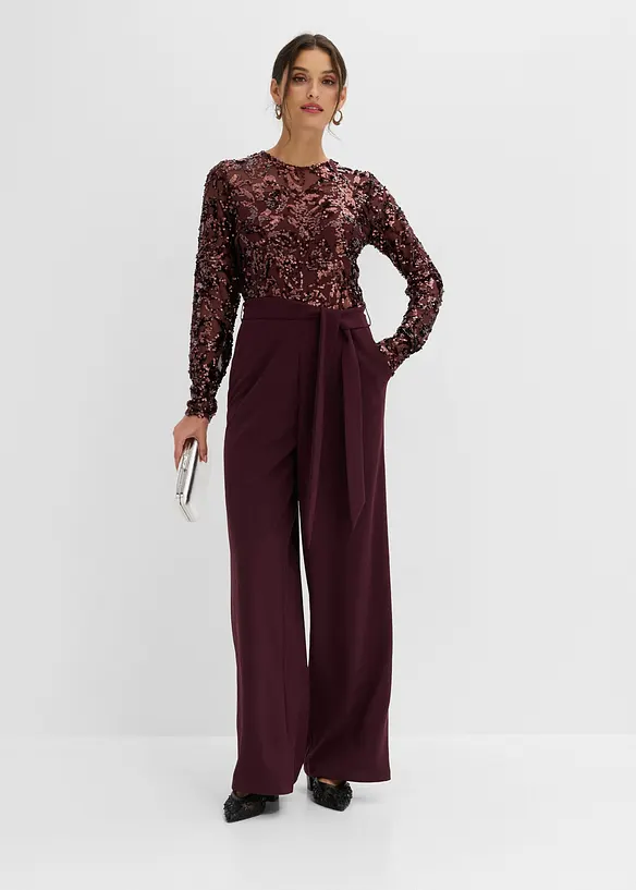 Tuta elegante con ricami e paillettes, bonprix