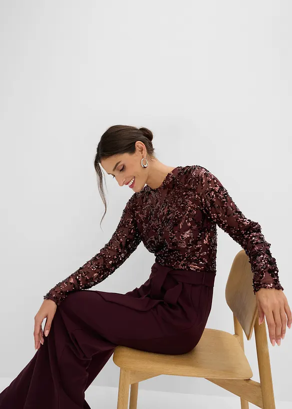 Tuta elegante con ricami e paillettes, bonprix