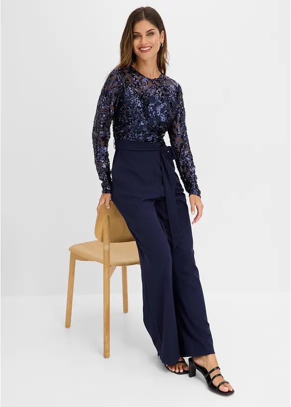 Tuta elegante con ricami e paillettes, bonprix