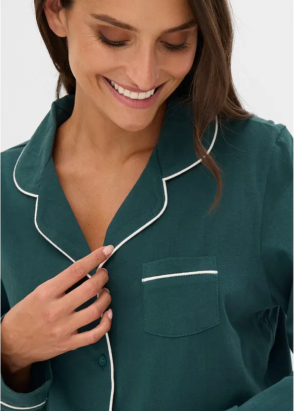 Pigiama in morbido cotone con abbottonatura, bonprix