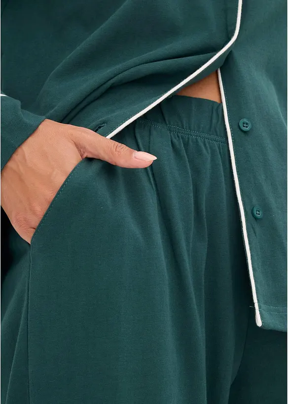 Pigiama in morbido cotone con abbottonatura, bonprix