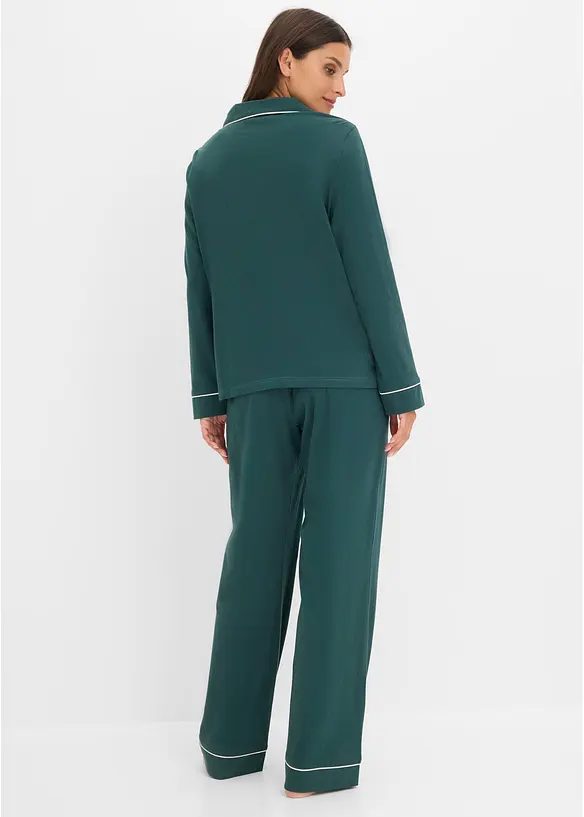 Pigiama in morbido cotone con abbottonatura, bonprix