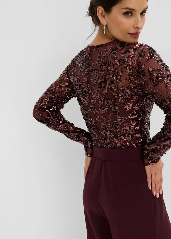 Tuta elegante con ricami e paillettes, bonprix