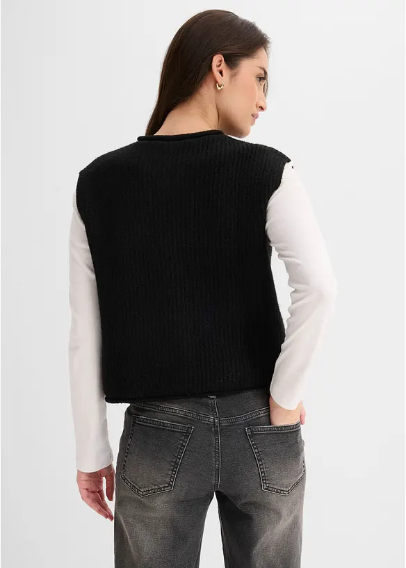 Gilet in maglia con bottoni decorativi, bonprix