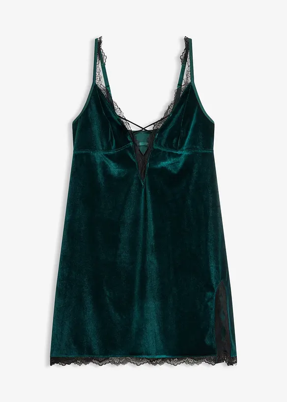 Abito in velluto con pizzo, bonprix
