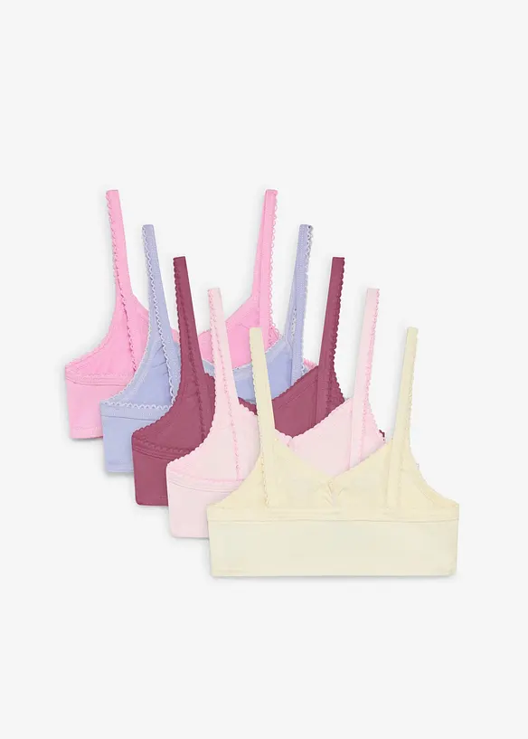 Reggiseno bustier in puro cotone biologico (pacco da 5), bonprix