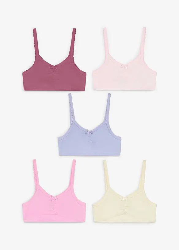 Reggiseno bustier in puro cotone biologico (pacco da 5), bonprix