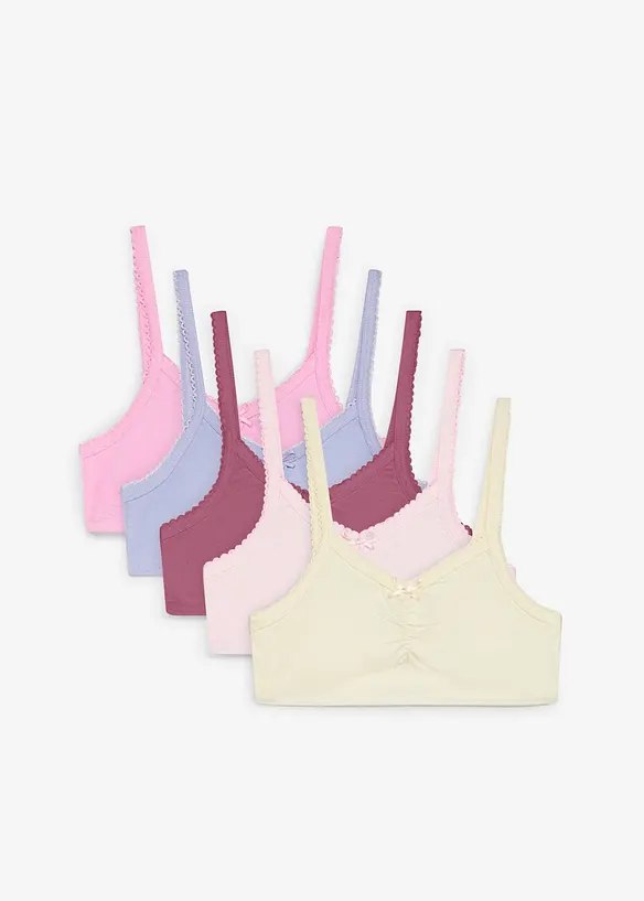 Reggiseno bustier in puro cotone biologico (pacco da 5), bonprix
