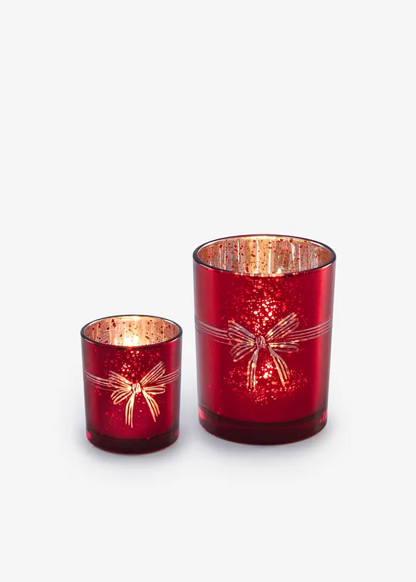 Portalumino natalizio con fiocco (set 2 pezzi), bonprix
