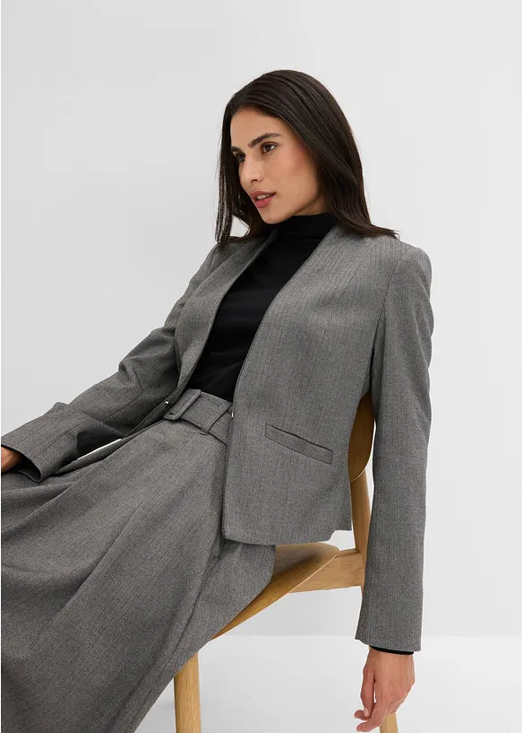 Blazer in simil lana con trama spigata, bonprix