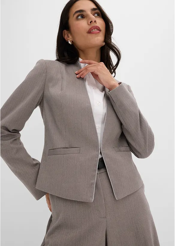 Blazer in simil lana con trama spigata, bonprix