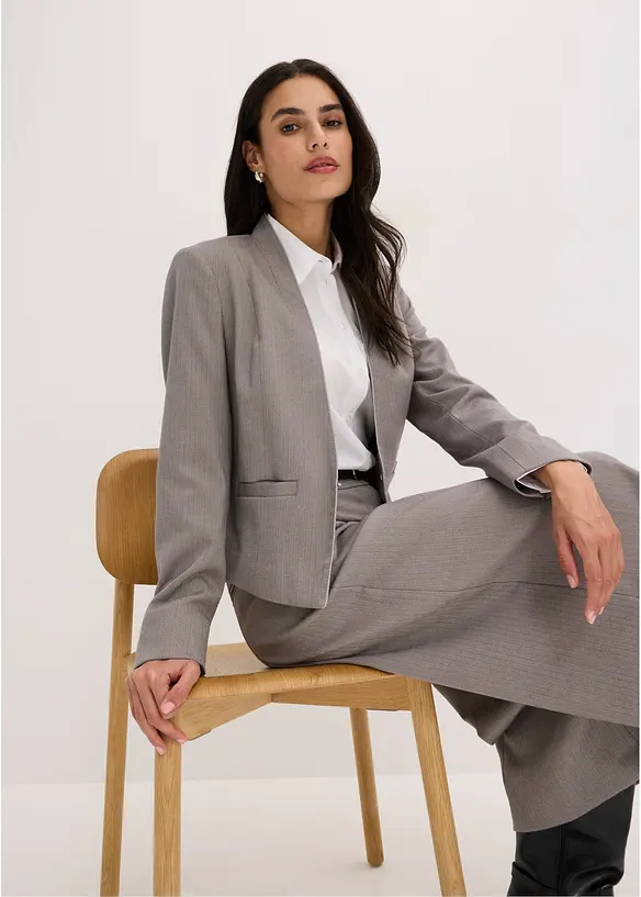 Blazer in simil lana con trama spigata, bonprix