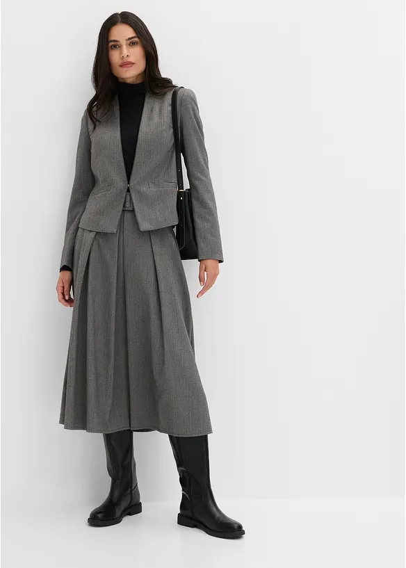 Blazer in simil lana con trama spigata, bonprix