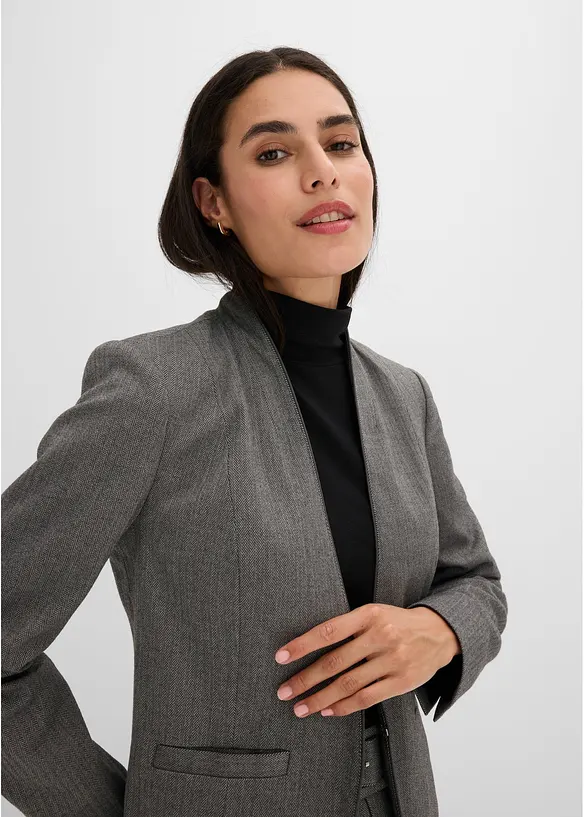 Blazer in simil lana con trama spigata, bonprix