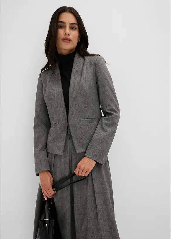 Blazer in simil lana con trama spigata, bonprix