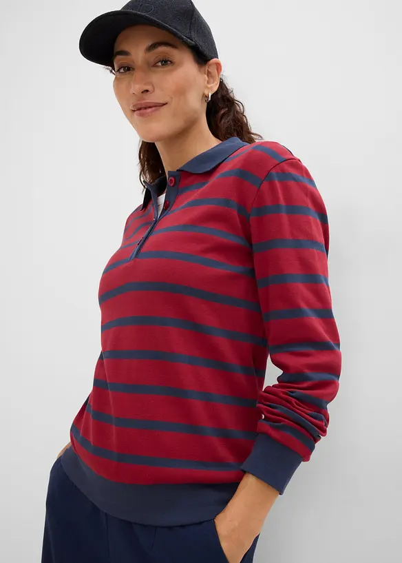 Polo a maniche lunghe in cotone biologico pesante, bonprix